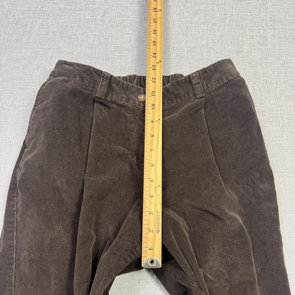 L.L. Bean Pants Womens 8 Petites Brown Corduroy Dress Pants Pleated Straight - Picture 5 of 8